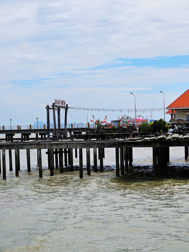 Traditional wooden pier on Koh Lanta Old Town