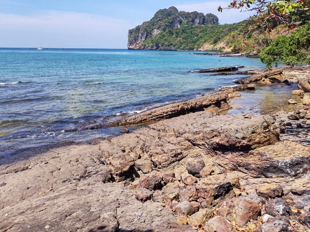 Coastal hike to nui beach and loh baa kao on koh phi phi Thailand