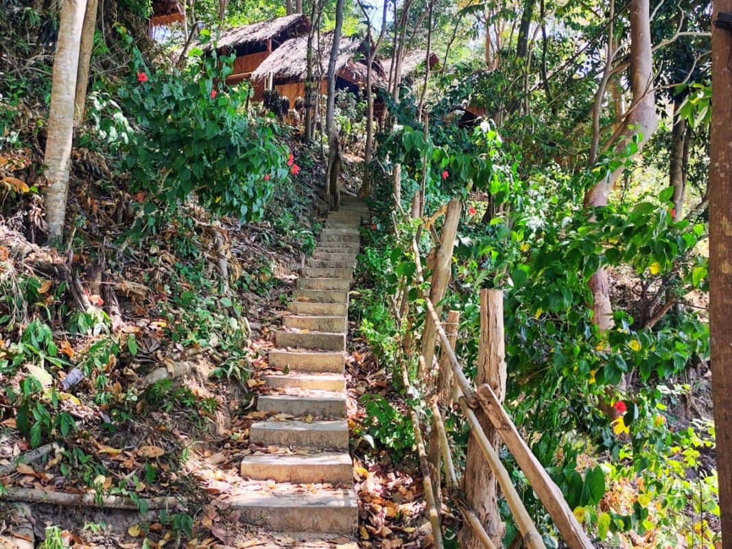 Koh Phi Phi stairs in the jungle leading to the Viking Beach