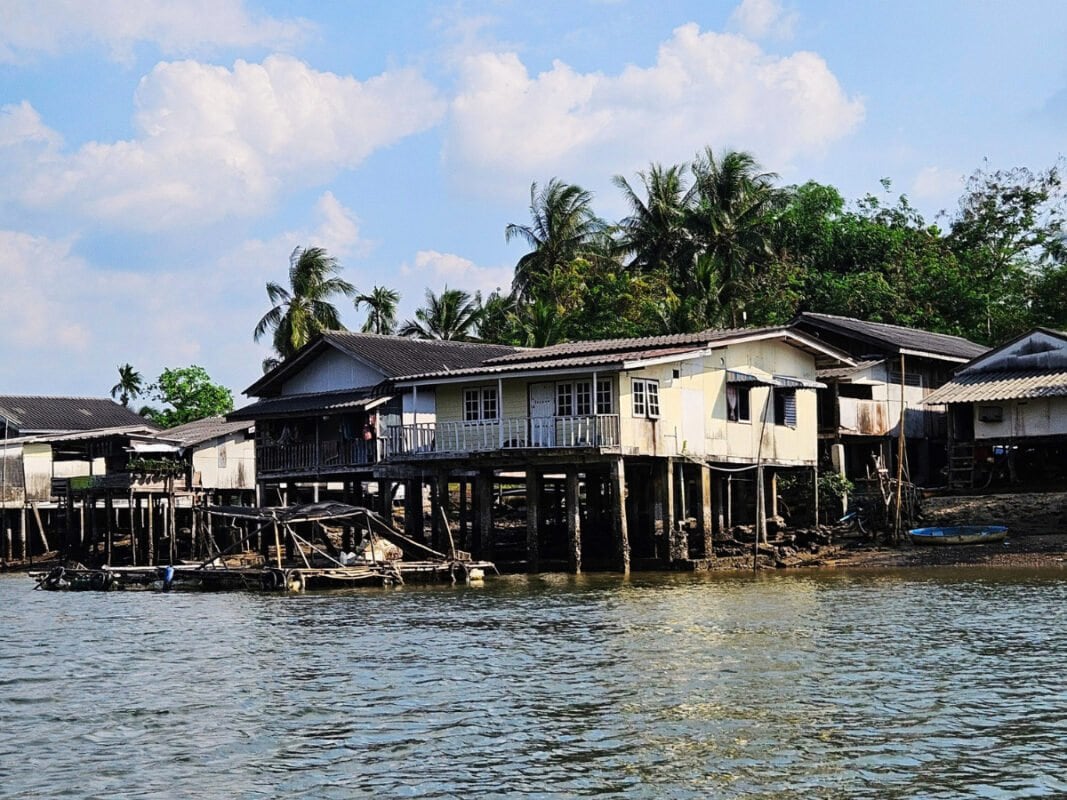 Houses on stilts in Pak Nam fisherman village in Krabi Town