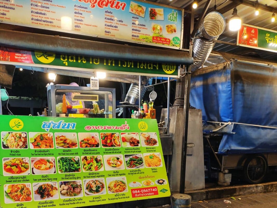 Night street food stall in Krabi Town