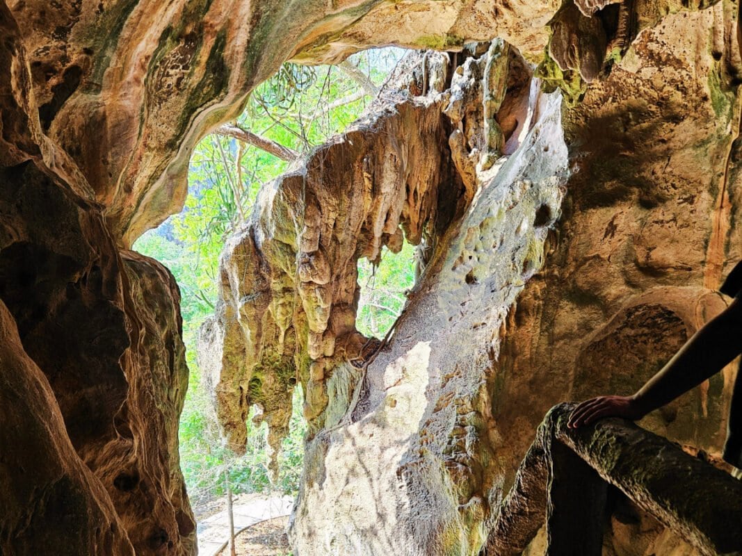 Stair and entrance in Khao Khanab Nam Cave