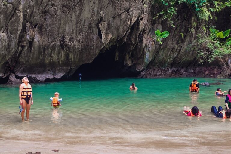 emerald cave lagoon entrance morakot cave koh mook thailand