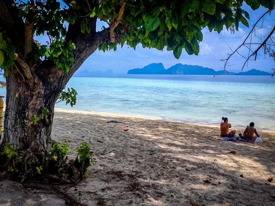 Koh Kradan beach with clear water and white sand in Trang Thailand
