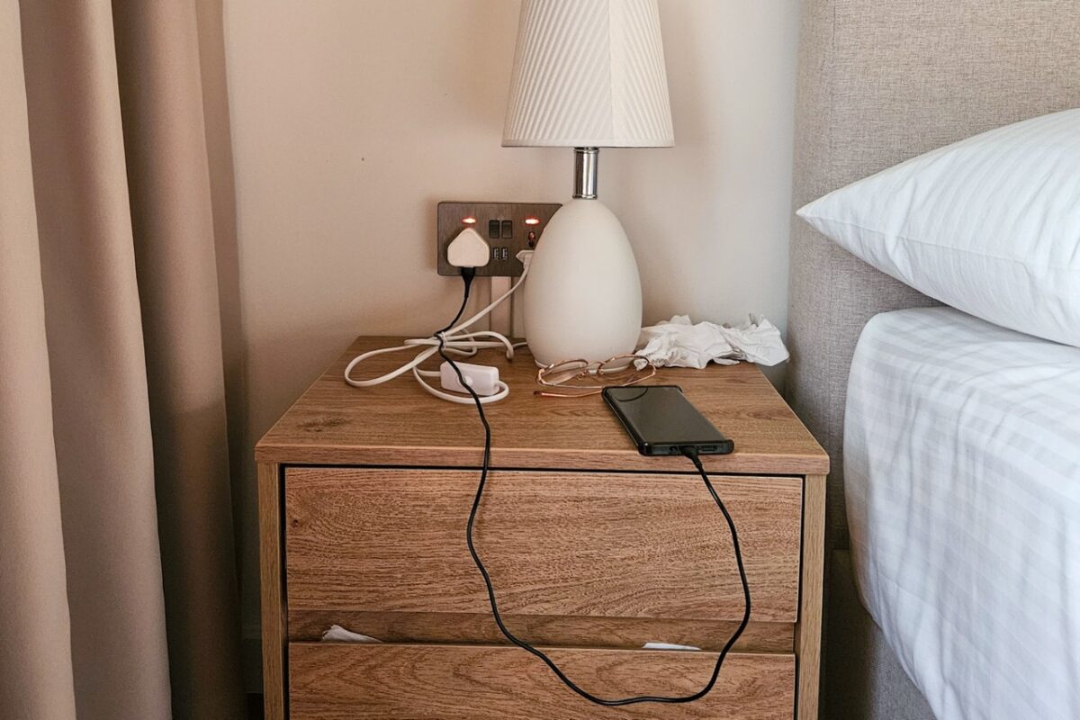 charging phone and devices in Thailand hotel with travel adapter