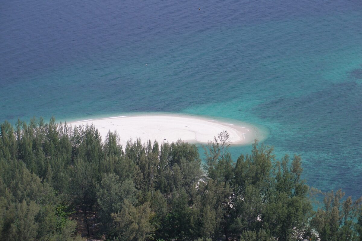 Koh Adang island viewpoint view of Koh Lipe beaches and turquoise water Thailand