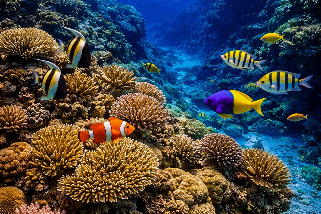 Coral reef snorkeling in Koh Lipe Andaman Sea Thailand