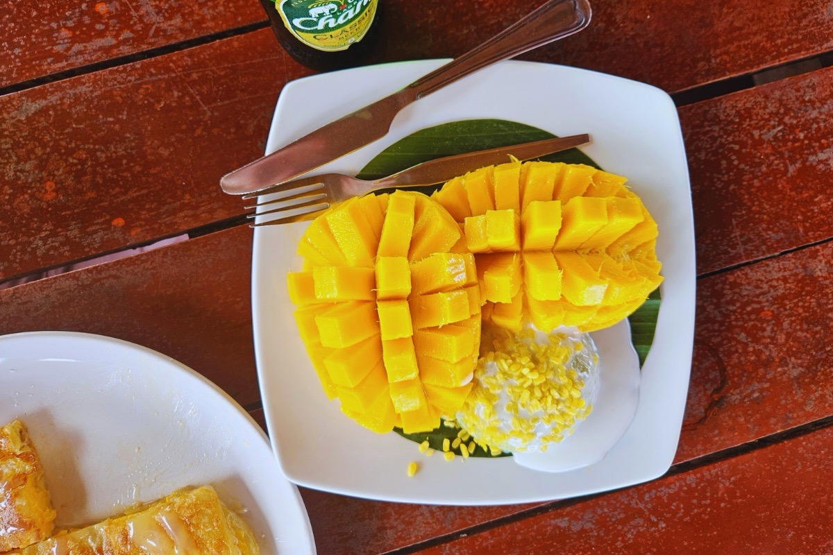 Sticky mango rice at the restaurant in Koh Lanta Old Town