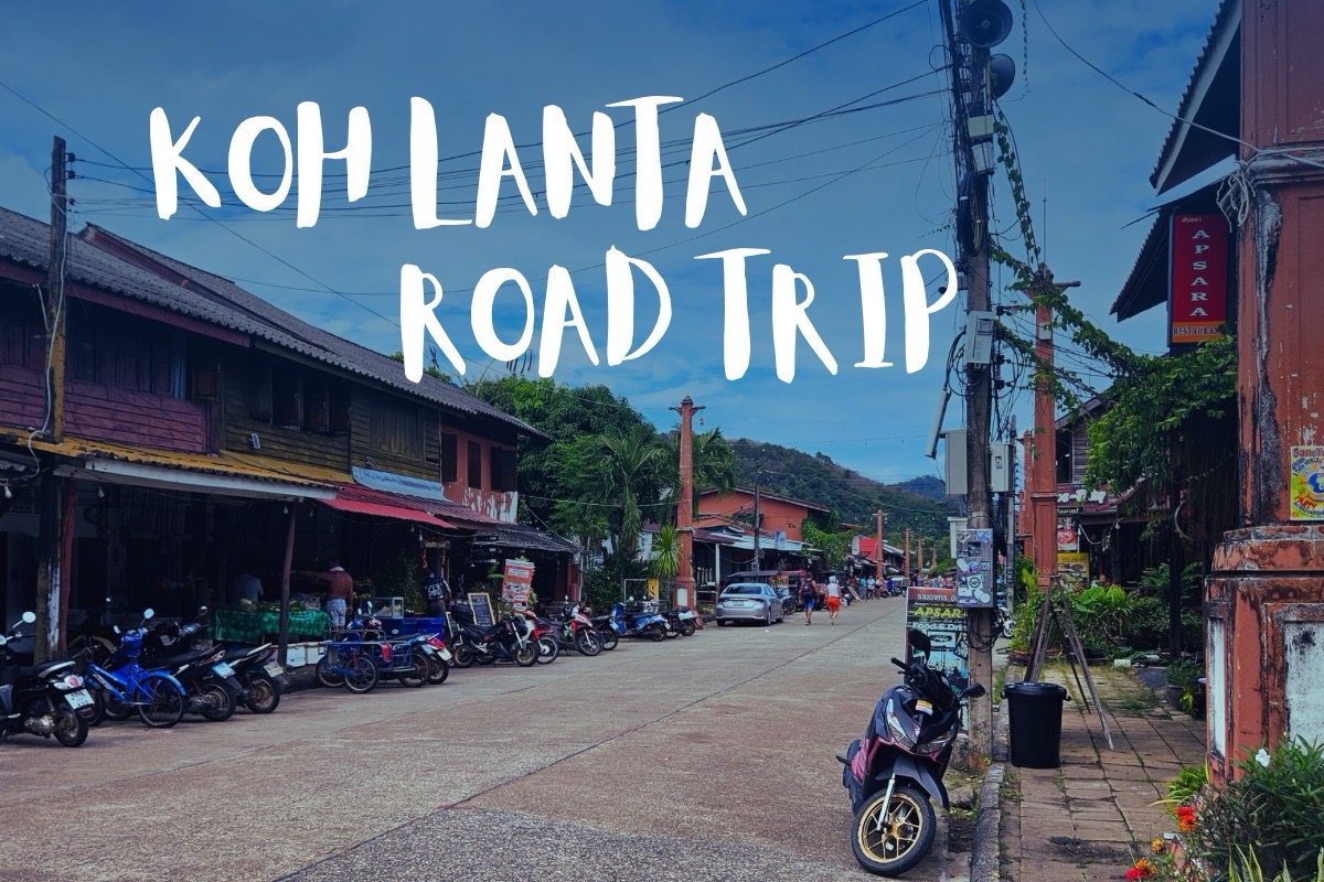 Koh Lanta Road Trip Thailand, street of old town with scooters parked
